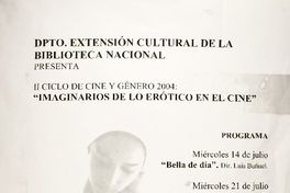 II ciclo de cine y género 2004 "imaginarios de los erótico en el cine".