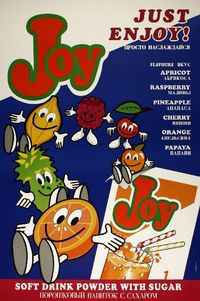 Joy soft drink powder with sugar.