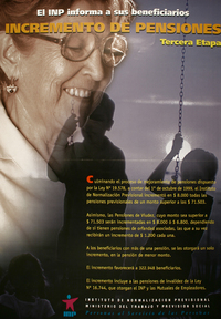 El INP informa a sus beneficiarios incremento de pensiones : tercera etapa.