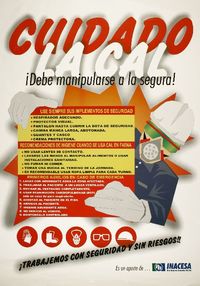 Cuidado la Cal ¡Debe manipularse a la segura!.