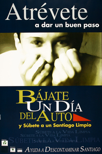 Atréve a dar un buen paso bájate un día del auto y súbete aun Santiago limpio.