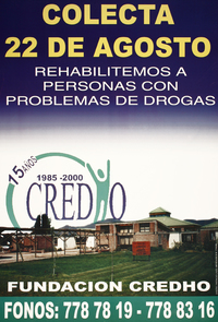Colecta 22 de agosto rehabilitemos a personas con problemas de drogas.