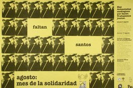 Faltan santos agosto : mes de la solidaridad.