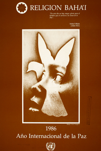 Religión Baha'i 1986 año internacional de la paz.