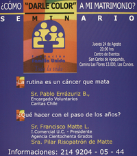 ¿Cómo "darle color" a mi matrimonio? seminario Fundación Familia Unida : Toda la Vida.