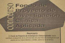 Concurso fondo de proyecto de investigación clínica aplicada