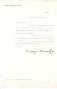 [Carta], 1913 nov. 11 Santiago, Chile <a> Biblioteca Nacional