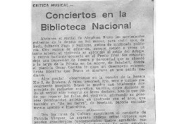 Conciertos en la Biblioteca Nacional Crítica Musical