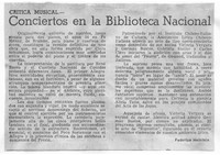 Conciertos en la Biblioteca Nacional Crítica Musical