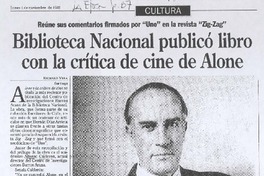 Biblioteca Nacional publicó libro con la crítica de cine de Alone