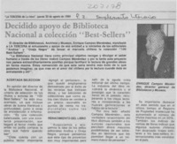 Decidido apoyo de Biblioteca Nacional a colección "best-sellers"