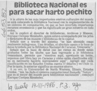 Biblioteca Nacional es para sacar harto pechito.