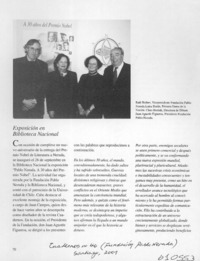 Exposición en Biblioteca Nacional  [artículo]