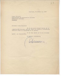 [Carta] 1969 dic. 11, Santiago, Chile [a] Biblioteca Nacional de Chile