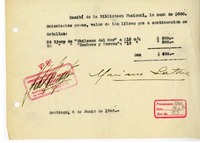 [Recibo] 1940 junio 4, Santiago, Chile [a] Biblioteca Nacional de Chile
