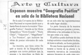 Exponen muestra "Geografía poética" en sala de la Biblioteca Nacional.
