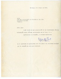 [Carta] 1968 mayo 15, Santiago, Chile [a] Biblioteca Nacional de Chile  [manuscrito] Elisa de Paut.