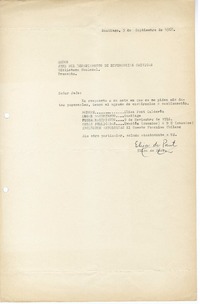 [Carta] 1968 septiembre 5, Santiago, Chile [a] Biblioteca Nacional de Chile  [manuscrito] Elisa de Paut.