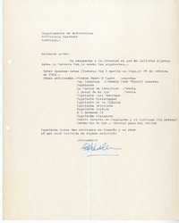 [Carta] 1954, Santiago, Chile [a] Biblioteca Nacional de Chile  [manuscrito] Marcela Paz.
